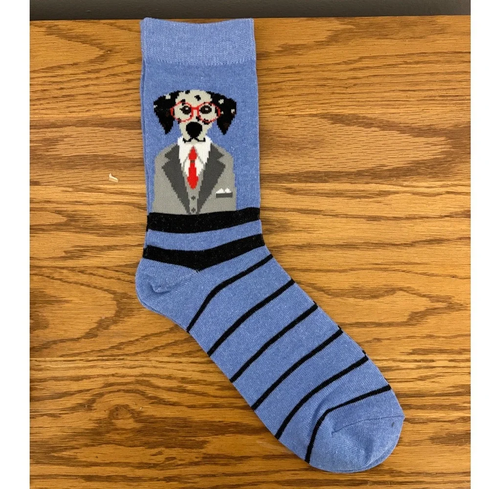 Dog & Rose Sock Company Mens 4 Pack Dapper Dog Novelty Crew Socks Gift‎ Set NEW